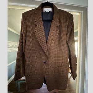 Rena Rowan for Saville Brown Check Blazer Vintage 90s